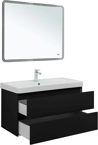 Тумба под раковину Aquanet Вега 2.0 100 черный 00337951 подвесная Тумба под раковину Aquanet Вега 2.0 100 черный 00337951 подвесная