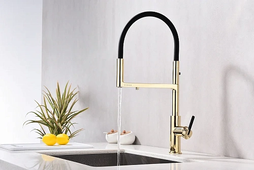 Смеситель для кухни Paulmark Tornado золото To213402-G Смеситель для кухни Paulmark Tornado золото To213402-G