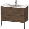 Картинка анонса товара «тумба под раковину duravit xviu xv43030b221 подвесная 101 см орех/черный»