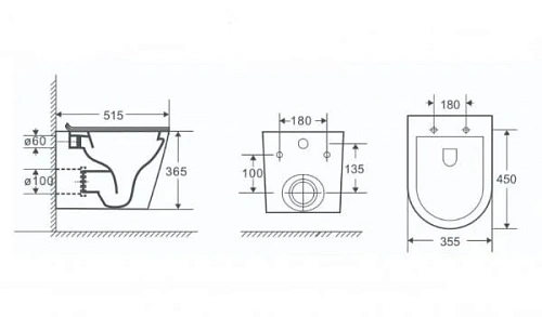 Унитаз подвесной NOFER Nantes 23031 515x355мм сиденье микролифт, матовый черный Унитаз подвесной NOFER Nantes 23031 515x355мм сиденье микролифт, матовый черный