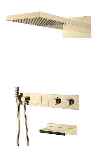 Душевая система Boheme ZODIAC с термостатом GOLD встраиваемая 133-2-G Душевая система Boheme ZODIAC с термостатом GOLD встраиваемая 133-2-G