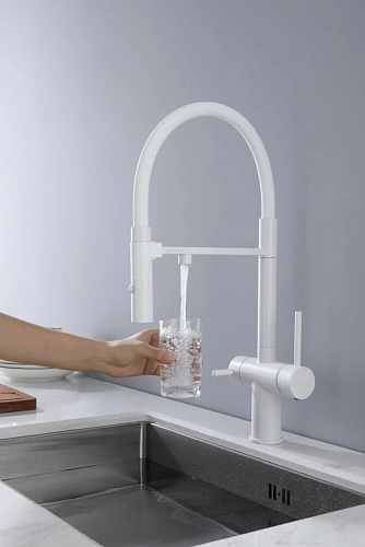 Смеситель для кухни Paulmark Gravity белый матовый Gr213888-WH Смеситель для кухни Paulmark Gravity белый матовый Gr213888-WH