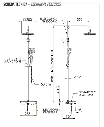 Душевая система Remer Infinity I34A8CPAD20 c изливом Душевая система Remer Infinity I34A8CPAD20 c изливом