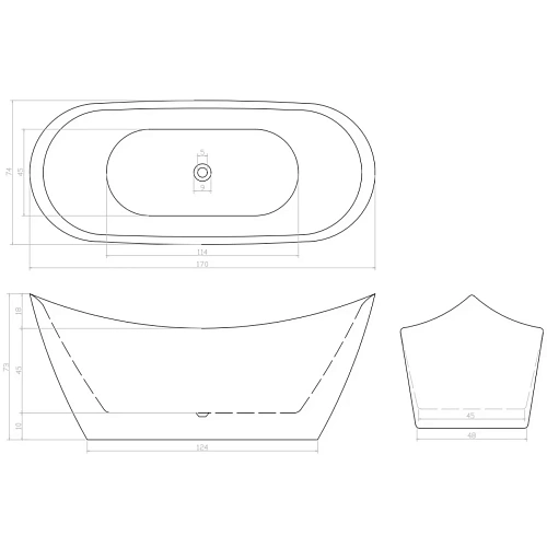 Ванна отдельностоящая Ceruttispa NEMI170II CT10506 1700x740x730 акриловая Ванна отдельностоящая Ceruttispa NEMI170II CT10506 1700x740x730 акриловая