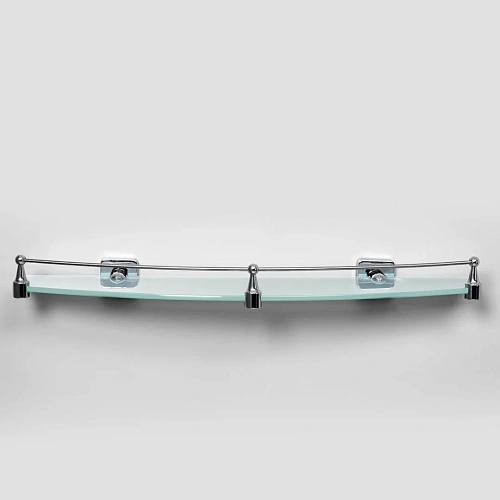 Полка WasserKRAFT Dill K-3944 стеклянная с бортиком хром Полка WasserKRAFT Dill K-3944 стеклянная с бортиком хром