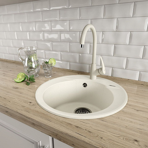 Кухонная мойка Lemark SULA 500 врезная из кварцгранита, бежевый 9910002 Кухонная мойка Lemark SULA 500 врезная из кварцгранита, бежевый 9910002