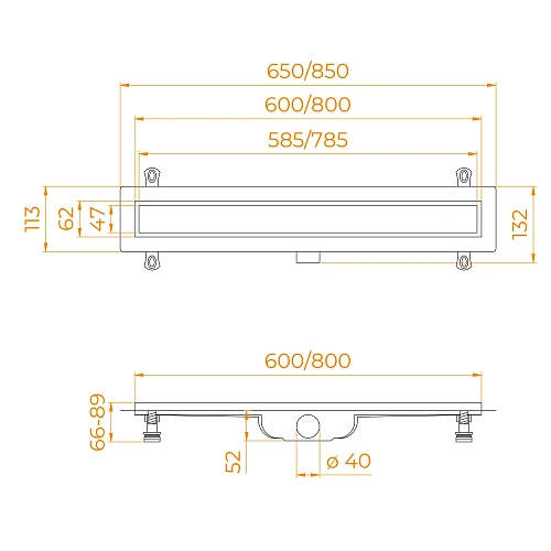 Душевой лоток RGW Drain Leo-41 600 мм 60214160-01 Душевой лоток RGW Drain Leo-41 600 мм 60214160-01