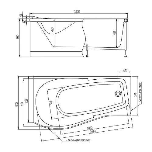 Акриловая ванна Alex Baitler ORTA 150 L асимметричная 150x90 ORTA L 150*90 Акриловая ванна Alex Baitler ORTA 150 L асимметричная 150x90 ORTA L 150*90