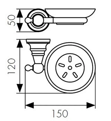 Мыльница Kaiser KH-4203 бронза латунь стекло Мыльница Kaiser KH-4203 бронза латунь стекло