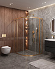 Картинка анонса товара «душевой уголок cezares molveno-rh-11-120/110-c-boro-iv цвет профиля брашированное золото стекло прозрачное 1200x1100 мм»