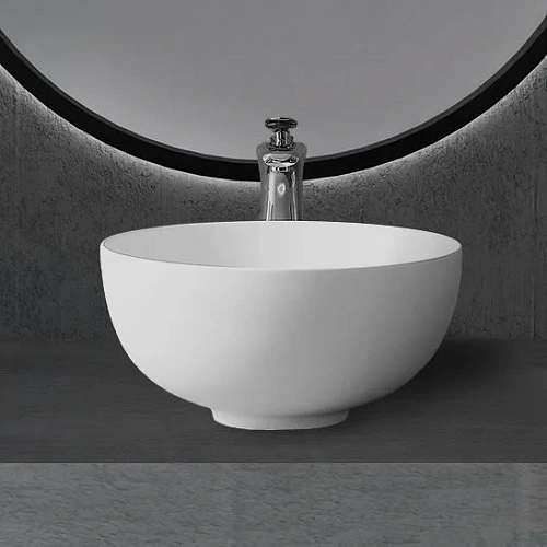 Раковина ABBER Stein AS2617 накладная, белая матовая Раковина ABBER Stein AS2617 накладная, белая матовая