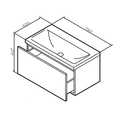 Тумба под раковину AM.PM Gem M90FHX07521WG подвесная, 75 см, push-to-open, белый Тумба под раковину AM.PM Gem M90FHX07521WG подвесная, 75 см, push-to-open, белый