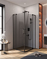 Детальная картинка товара «душевой уголок cezares slider-a-2-90/100-grigio-nero 90-100x90-100см стекло тонированное (графит), профиль черный»