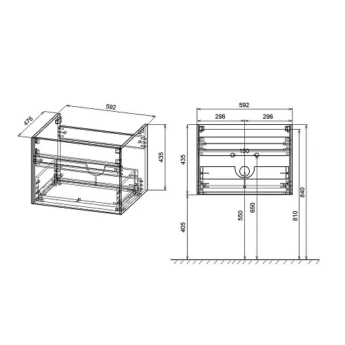 Тумба под раковину Vincea Chiara 600 подвесная, 1 выкатной ящик soft-close, N.Oak VMC-2C600NO Тумба под раковину Vincea Chiara 600 подвесная, 1 выкатной ящик soft-close, N.Oak VMC-2C600NO