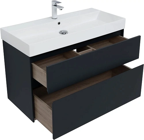 Тумба под раковину Aquanet Бруклин 100 антрацит матовый 00310139 Тумба под раковину Aquanet Бруклин 100 антрацит матовый 00310139