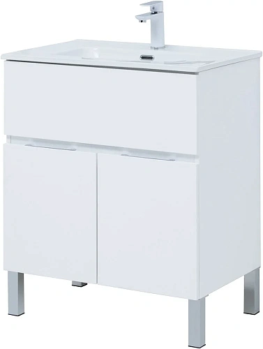 Тумба под раковину Aquanet Алвита New 70 1 ящик, 2 дверцы, белый матовый 00303901 Тумба под раковину Aquanet Алвита New 70 1 ящик, 2 дверцы, белый матовый 00303901