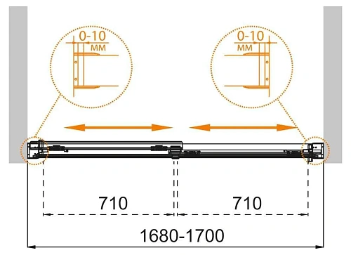 Шторка на ванну CEZARES TANDEM-SOFT-VF-2-170/145-P-Cr 170см стекло рифленое, профиль хром Шторка на ванну CEZARES TANDEM-SOFT-VF-2-170/145-P-Cr 170см стекло рифленое, профиль хром