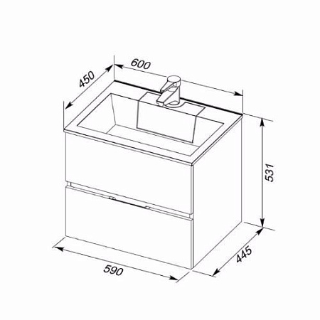 Раковина Aquanet Фортуна 60 00181907 Раковина Aquanet Фортуна 60 00181907
