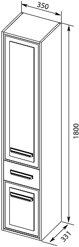 Шкаф-пенал Aquanet Остин 35 белый 00203930 Шкаф-пенал Aquanet Остин 35 белый 00203930