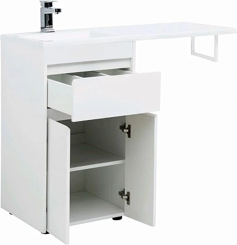 Тумба с раковиной Aquanet Токио 110 L белый (напольная, 1 ящик, 2 дверцы) 00239204 Тумба с раковиной Aquanet Токио 110 L белый (напольная, 1 ящик, 2 дверцы) 00239204