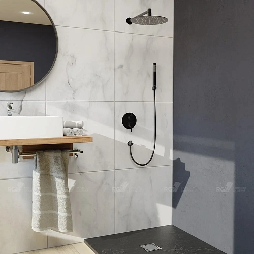Душевая система RGW Shower Panels SP-52B встраиваемая черный Душевая система RGW Shower Panels SP-52B встраиваемая черный