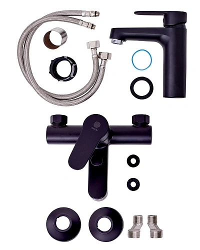 Комплект смесителей OneLife P07-511b черный Комплект смесителей OneLife P07-511b черный