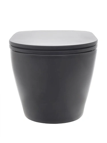 Унитаз подвесной AQUAme AQM2002MB с сиденьем SoftClose, технология смыва Rimless, скрытый крепеж чер Унитаз подвесной AQUAme AQM2002MB с сиденьем SoftClose, технология смыва Rimless, скрытый крепеж чер