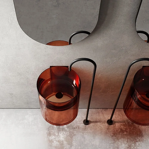 Раковина ABBER Kristall AT2704Opal подвесная, прозрачная, коричневая Раковина ABBER Kristall AT2704Opal подвесная, прозрачная, коричневая