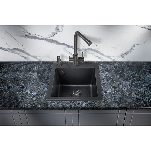 Кухонная мойка Milacio Murcia 42 Cuarzo (MC.77041), черный матовый Кухонная мойка Milacio Murcia 42 Cuarzo (MC.77041), черный матовый