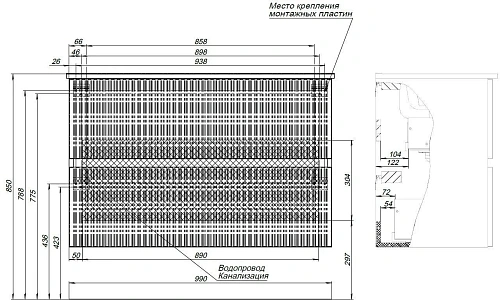 Тумба под раковину Aquanet Джейн 100 белый матовый 00313288 напольная/подвесная Тумба под раковину Aquanet Джейн 100 белый матовый 00313288 напольная/подвесная