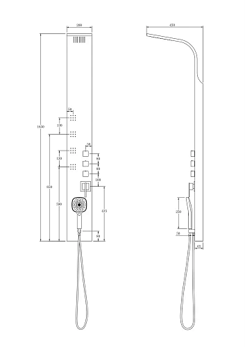 Душевая панель Taliente A01 165x20см, белый, без излива TA-G-A01Ww Душевая панель Taliente A01 165x20см, белый, без излива TA-G-A01Ww