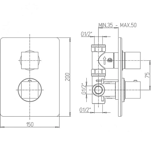 Смеситель для душа Paini Ovo 86CR690KM встраиваемый Смеситель для душа Paini Ovo 86CR690KM встраиваемый