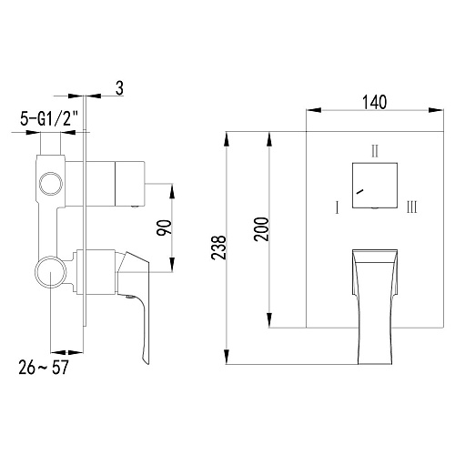 Смеситель для душа Lemark Unit LM4528C встраиваемый, хром Смеситель для душа Lemark Unit LM4528C встраиваемый, хром