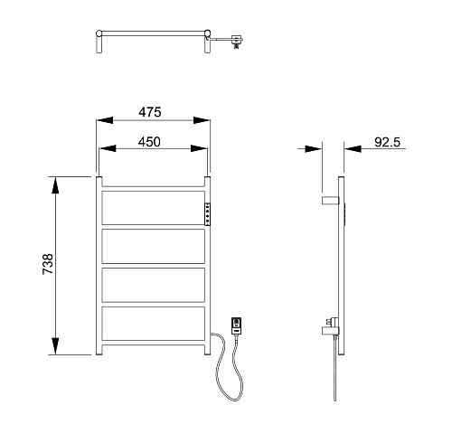 Полотенцесушитель электрический Wonzon & Woghand BONN (WW-AL405-BG) брашированное золото Полотенцесушитель электрический Wonzon & Woghand BONN (WW-AL405-BG) брашированное золото
