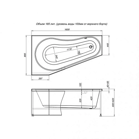 Экран для ванны фронтальный Aquanet Brize 160 00213350 Экран для ванны фронтальный Aquanet Brize 160 00213350