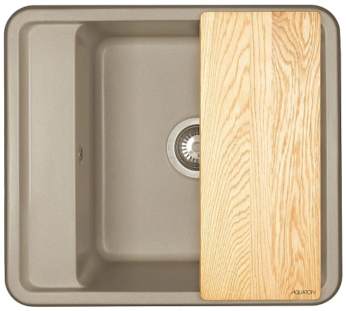 Кухонная мойка Aquaton Беллис 57 1A724932BS250 из литого мрамора, серый шелк Кухонная мойка Aquaton Беллис 57 1A724932BS250 из литого мрамора, серый шелк