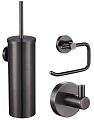 Комплект аксессуаров Wonzon & Woghand темный графит (WW-8100-GM) из 3 предметов (крючок, держатель для бумаги, ершик) Комплект аксессуаров Wonzon & Woghand темный графит (WW-8100-GM) из 3 предметов (крючок, держатель для бумаги, ершик)