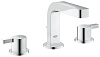Картинка анонса товара «смеситель для раковины grohe lineare на 3 отверстия с донным клапаном и низким изливом, хром (203040 20304000»
