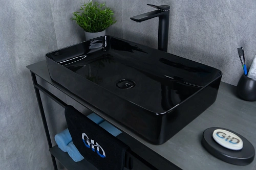 Раковина Gid BL9396 53346 накладная черная глянцевая 60x34x11 Раковина Gid BL9396 53346 накладная черная глянцевая 60x34x11