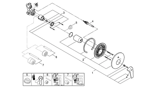 Смеситель для ванны GROHE Start Flow, встраиваемый, со встроенным механизмом (29117000) Смеситель для ванны GROHE Start Flow, встраиваемый, со встроенным механизмом (29117000)
