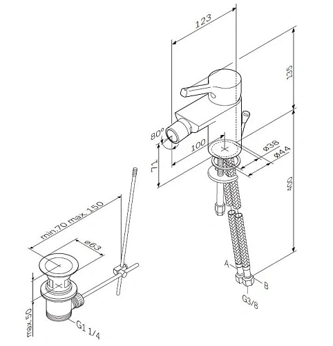 Смеситель для биде AM.PM X-Joy S F85B83100 Смеситель для биде AM.PM X-Joy S F85B83100