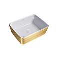 Раковина GROSSMAN Color GR-3016GW (480x370x130) золото белая внутри Раковина GROSSMAN Color GR-3016GW (480x370x130) золото белая внутри