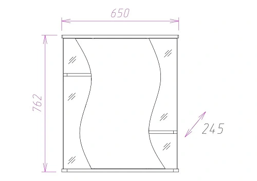 Зеркальный шкаф Onika ЛИЛИЯ 65.02 правый 206511 Зеркальный шкаф Onika ЛИЛИЯ 65.02 правый 206511