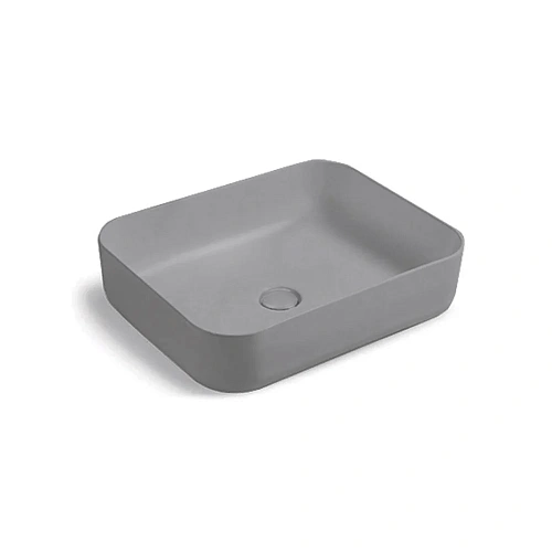 Раковина Vincea VBS-105MG, 500*410*130 керамическая, накладная, матовый серый Раковина Vincea VBS-105MG, 500*410*130 керамическая, накладная, матовый серый