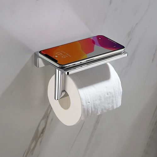 Держатель туалетной бумаги Timo Selene 10040/00 с полкой для телефона хром Держатель туалетной бумаги Timo Selene 10040/00 с полкой для телефона хром