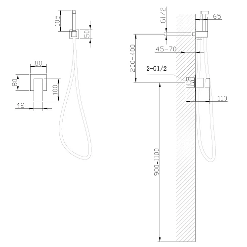 Гигиенический душ ABBER Daheim AF8225SP сатин Гигиенический душ ABBER Daheim AF8225SP сатин