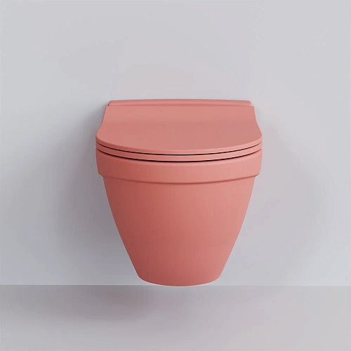 Унитаз подвесной Nord 133T20901 (535x385x360) розовый матовый без сиденья Унитаз подвесной Nord 133T20901 (535x385x360) розовый матовый без сиденья