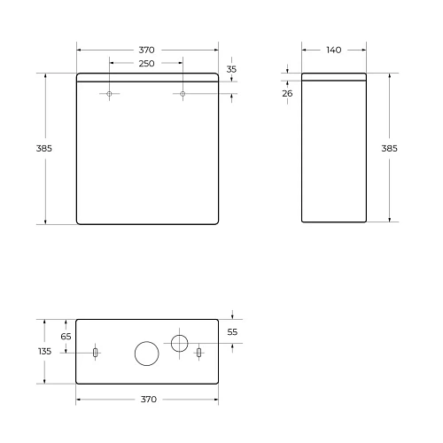 Бачок для унитаза BelBagno LOUNGE BB045/051T Бачок для унитаза BelBagno LOUNGE BB045/051T