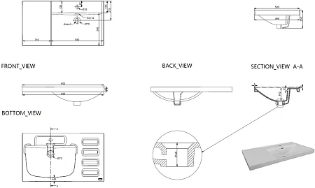 Раковина Aquanet Side 90 00347436 правая Раковина Aquanet Side 90 00347436 правая