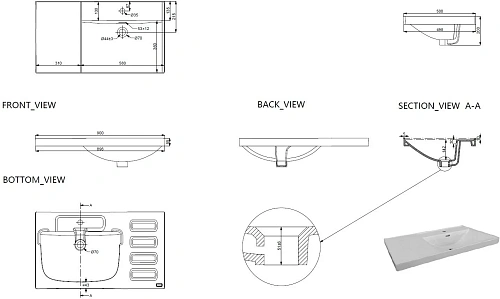 Раковина Aquanet Side 90 00347436 правая Раковина Aquanet Side 90 00347436 правая